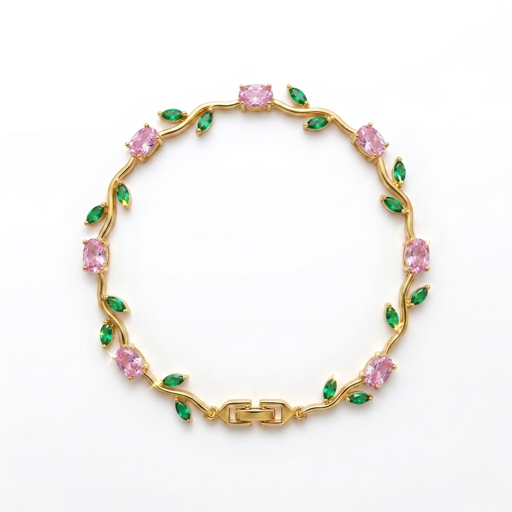 Tulip Bracelet (Pink & Green)🌷