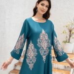 Ladies Middle East Abaya Abaya - Flower Printed Long Robe