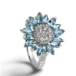 Sunflower Zircon Ring — Silver