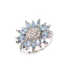 Sunflower Zircon Ring — Silver